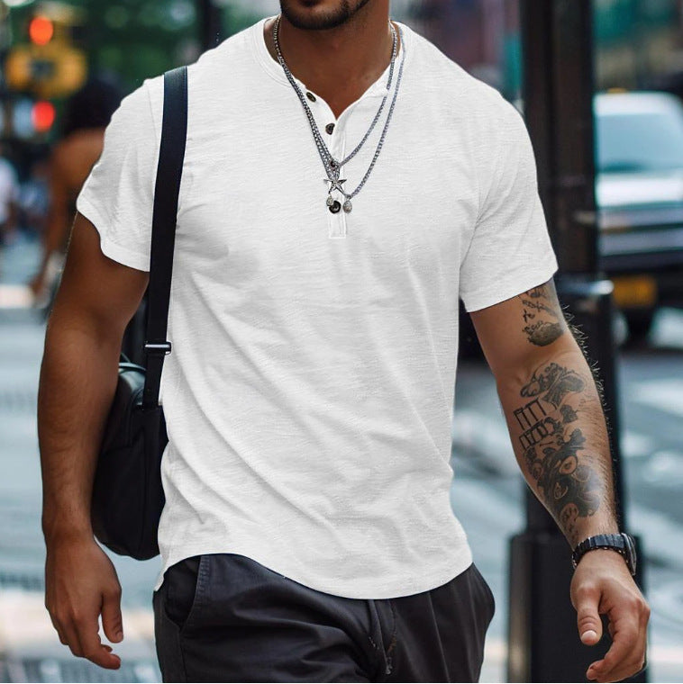 T-shirt men's button-down sports polo shirt
