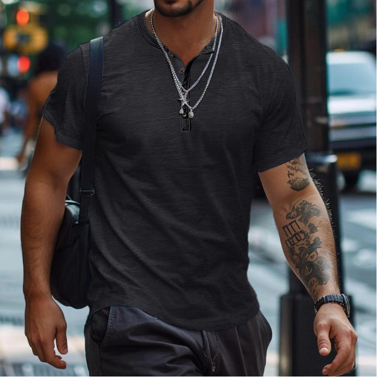 T-shirt men's button-down sports polo shirt