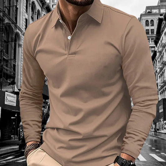 Men's long-sleeved sports polo shirt