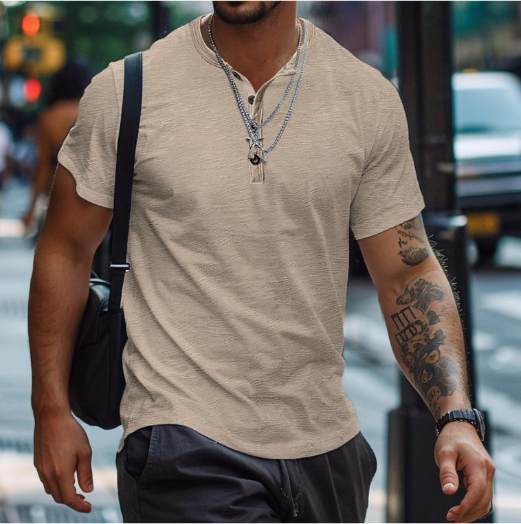 T-shirt men's button-down sports polo shirt