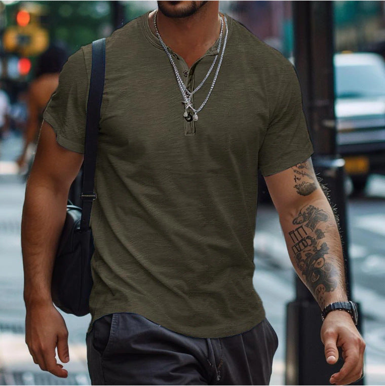 T-shirt men's button-down sports polo shirt
