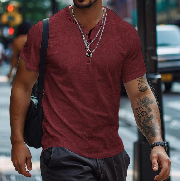 T-shirt men's button-down sports polo shirt